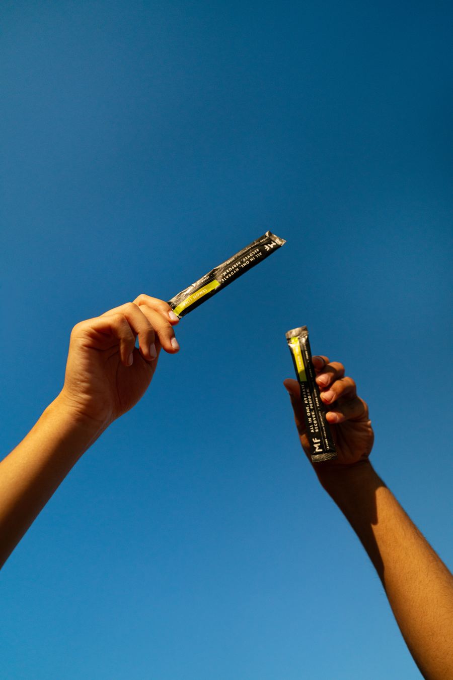 Modern Fuel — MF stick packs against the sky