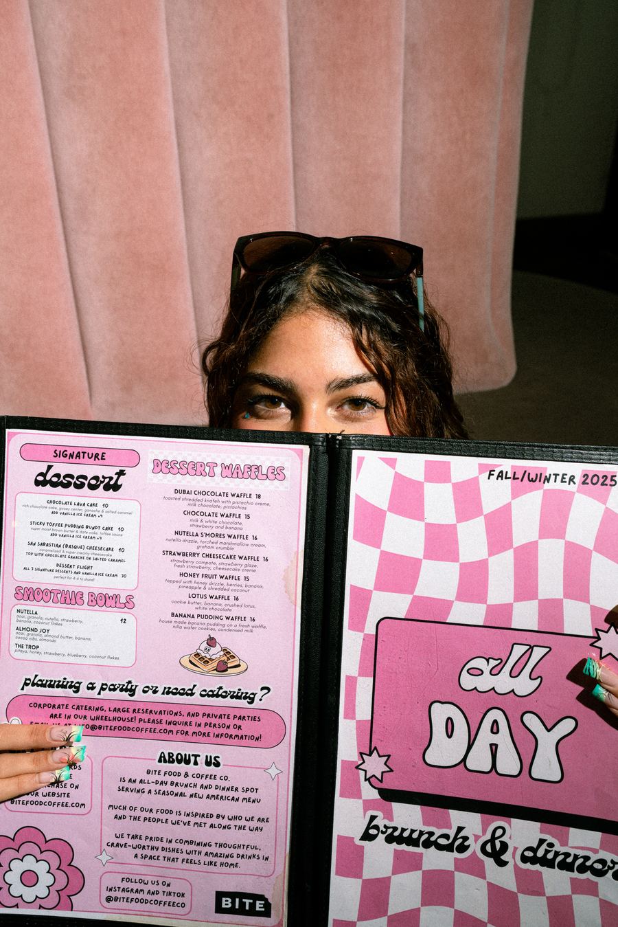 BITE — peeking over the menu