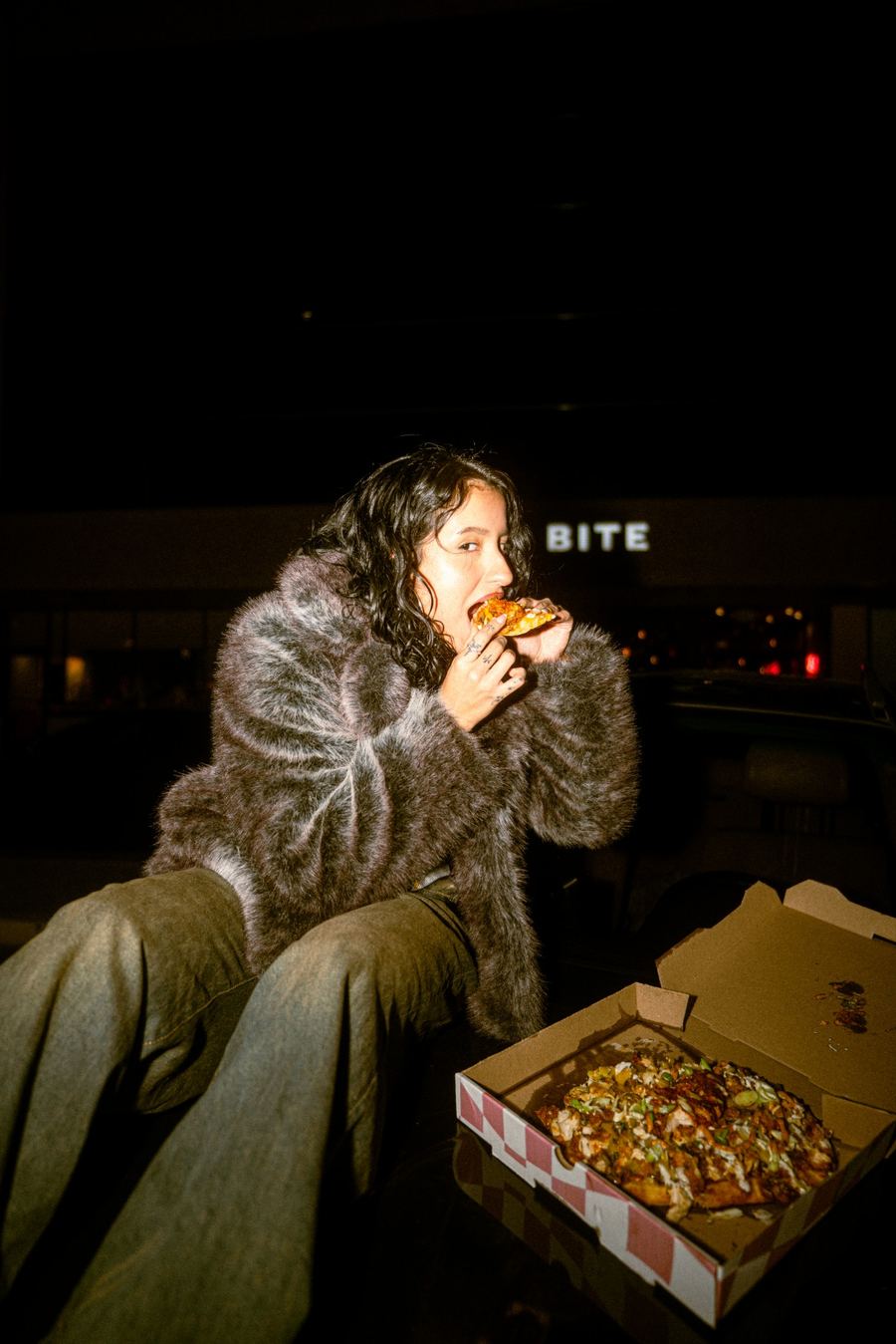 BITE After Dark — a slice on the hood outside BITE
